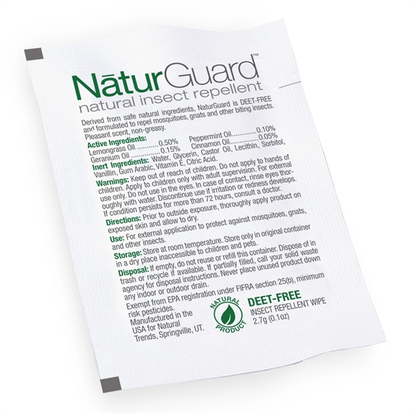 NaturGuard Natural Insect Repellent Wipes, Stock, No Imprint... from ASI 73497 Natural Trends