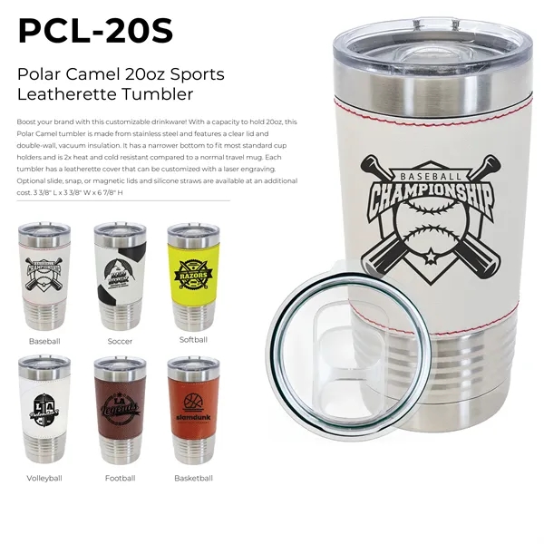 20 oz. stainless steel sports tumbler with double-wall vacuum insulation, clear... from ASI 74601 Calico