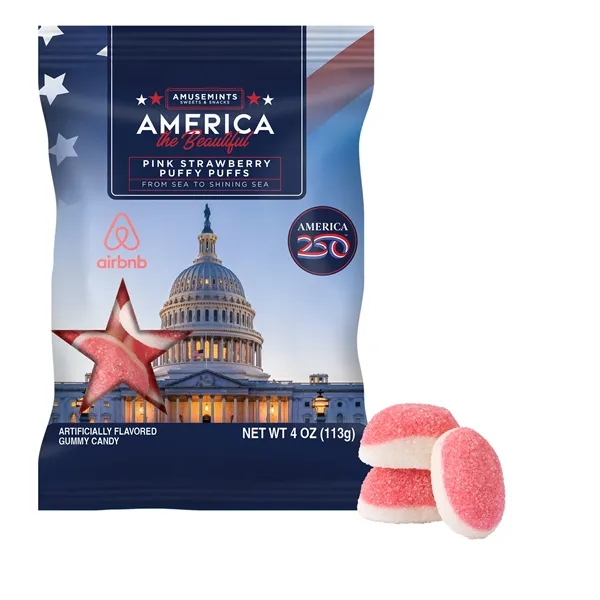 America 250- 4oz. Digibag-Strawberry Puffs... from ASI 44900 NC Custom (CI/Lanco) / Chocolate Inn