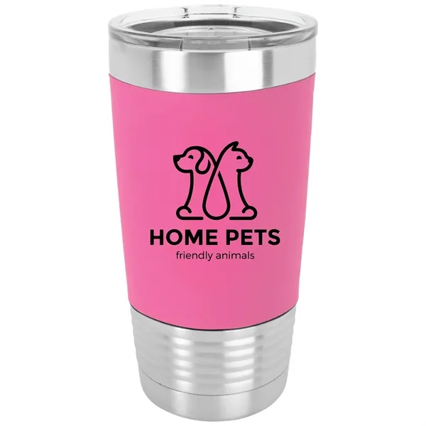 20 oz. stainless steel tumbler with double-wall vacuum insulation, clear lid... from ASI 74601 Calico