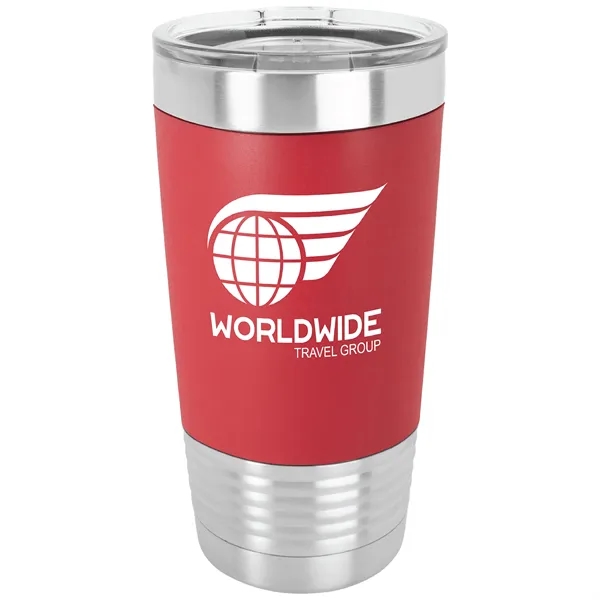 20 oz. stainless steel tumbler with double-wall vacuum insulation, clear lid... from ASI 74601 Calico