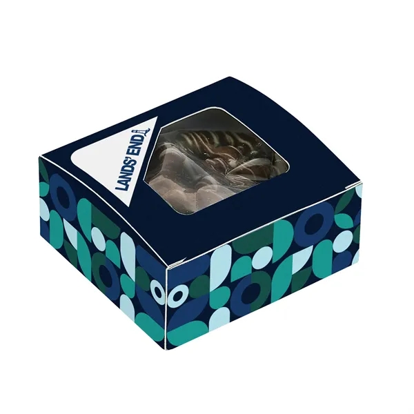 Box of milk chocolate pretzels with white chocolate drizzle... from ASI 71685 Midnite Snax®