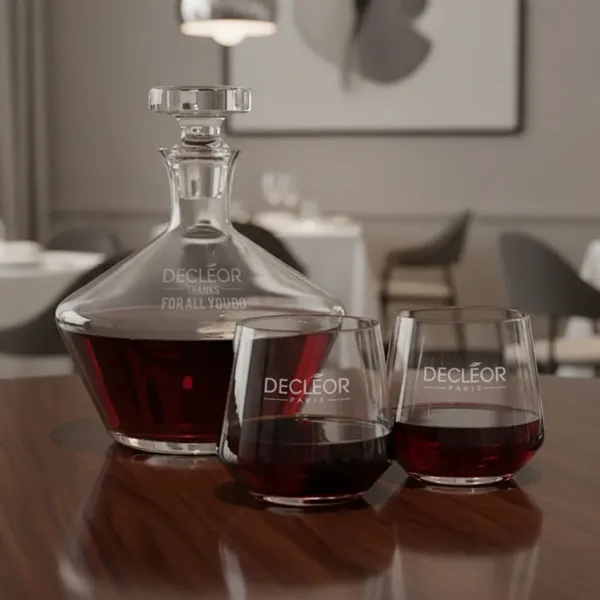 The Lead-free Crystalline Tucson Decanter & Stemless Wine Set is elegance... from ASI 84592 St Regis Group