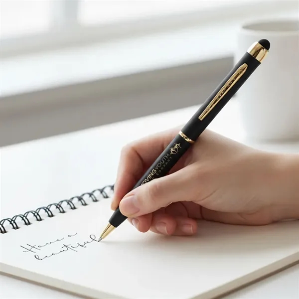 Garland® Stylus Matte Ballpoint Twist Pen - Gold Accent... from ASI 84592 St Regis Group