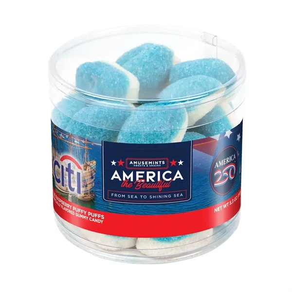 America 250- Round Acetate-Blue Raspberry Puffs... from ASI 44900 NC Custom (CI/Lanco) / Chocolate Inn