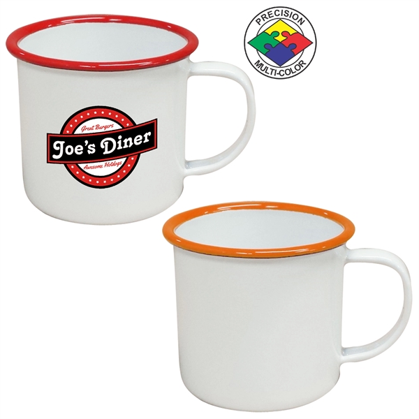 12oz Enameled Steel Cup, spot color... from ASI 80093 Pyrographics / Pyrographics Line