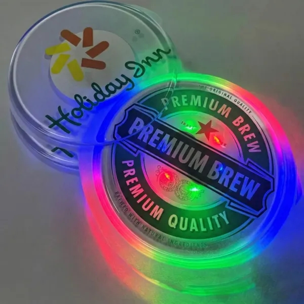 LED light up full color round coaster plus full color print... from ASI 37218 Athena Promo (tm)