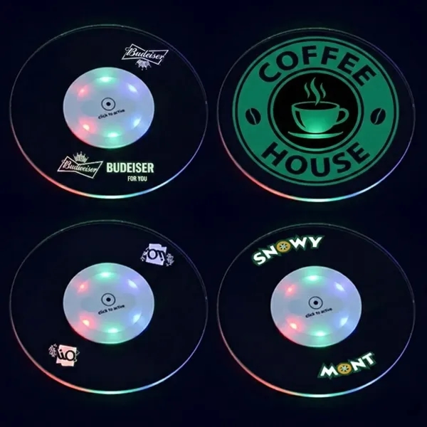 LED light up full color round coaster plus full color print... from ASI 37218 Athena Promo (tm)