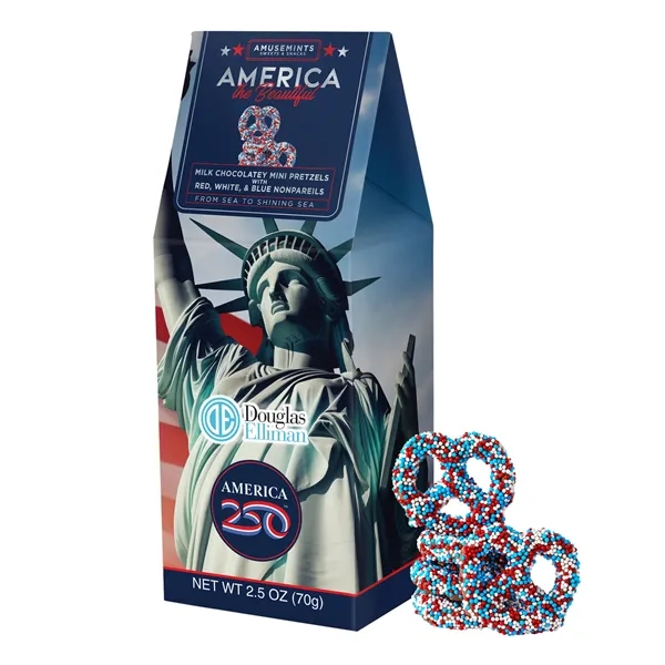 America 250- Gable Box- Nonpareil Mini Pretzels... from ASI 44900 NC Custom (CI/Lanco) / Chocolate Inn