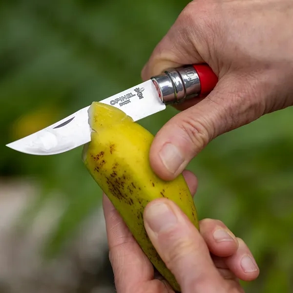 Opinel pocket knife, the No.08. 4.31" wooden handle. 3.28" stainless-steel blade... from ASI 46170 Compass Industries Inc