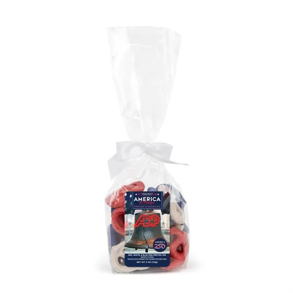 America 250 Mug Drop- Red, White and Blue Mini Pretzels... from ASI 44900 NC Custom (CI/Lanco) / Chocolate Inn