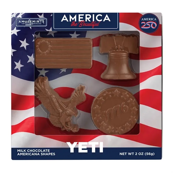 America 250- 2oz Molded Milk Chocolate Box... from ASI 44900 NC Custom (CI/Lanco) / Chocolate Inn