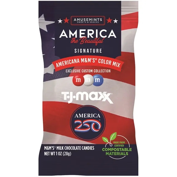 1 oz. ECO-Digibag, Compostable & Full Color, America 250 M&M'S... from ASI 44900 NC Custom (CI/Lanco) / Chocolate Inn