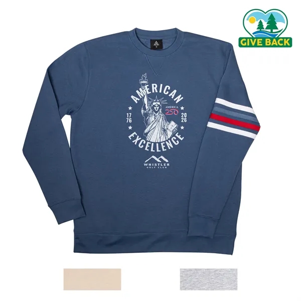 America 250 - ACE Striped Ringer Crew Fleece... from ASI 44900 NC Custom (CI/Lanco) / ACE USA