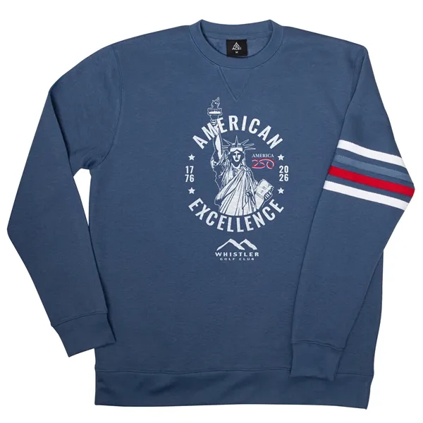 America 250 - ACE Striped Ringer Crew Fleece... from ASI 44900 NC Custom (CI/Lanco) / ACE USA