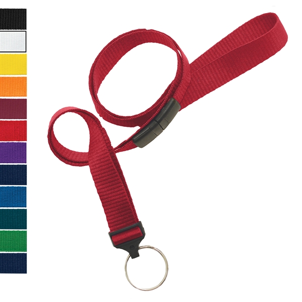 Available Same Day! This blank flat ribbed polyester lanyard comes with... from ASI 79898 Promovision / PROMOVISION