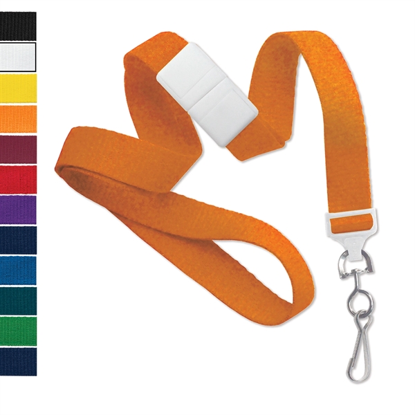 Available Same Day! These blank flat ribbed polyester lanyards come with... from ASI 79898 Promovision / PROMOVISION