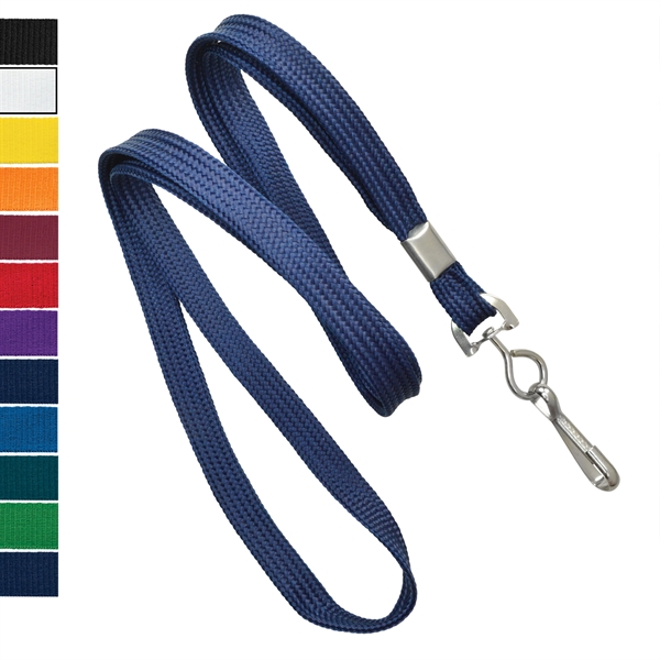 Available Same Day! These blank flat-braided polyester lanyards come with a... from ASI 79898 Promovision / PROMOVISION