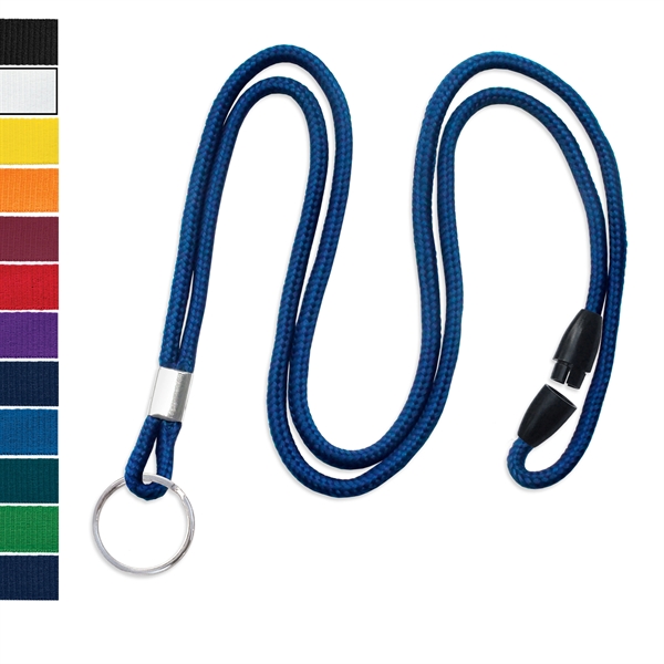 Available Same Day! These blank round braided polyester lanyards come with... from ASI 79898 Promovision
