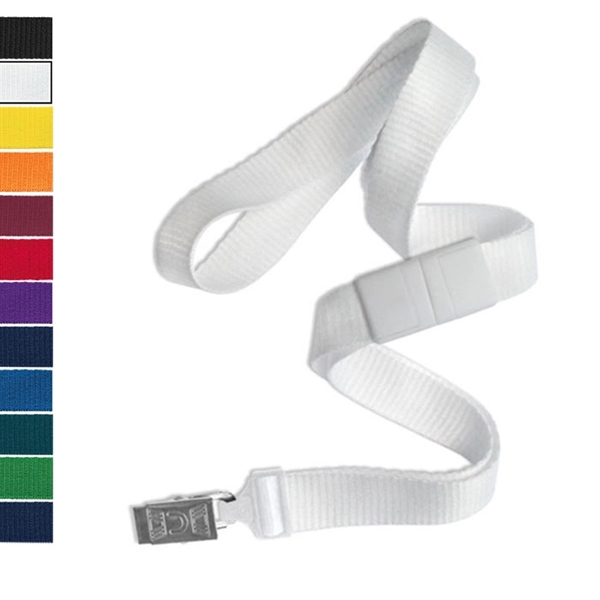 Available Same Day! These blank flat ribbed polyester lanyards come with... from ASI 79898 Promovision / PROMOVISION