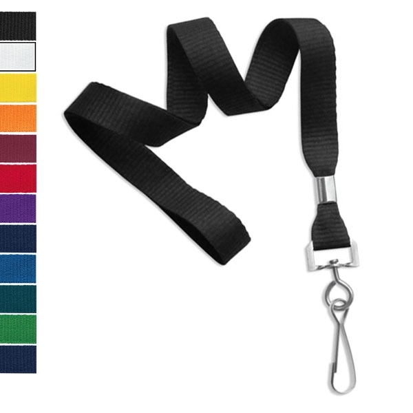 Available Same Day! These blank flat braided polyester lanyards come with... from ASI 79898 Promovision