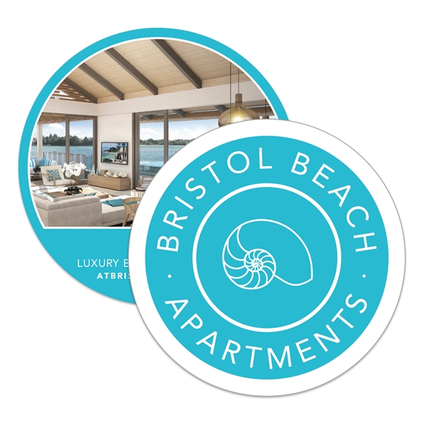 Round coaster measuring 4" diameter, made of biodegradable, recyclable paperboard.... from ASI 56950 Gill Studios Inc / Gill-Line®