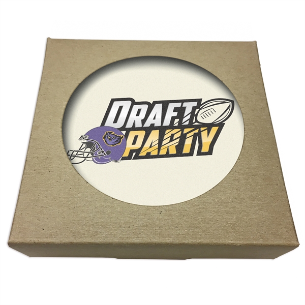 Set of two round, super-absorbent stone coasters with cork backing and... from ASI 56950 Gill Studios Inc / Gill-Line®