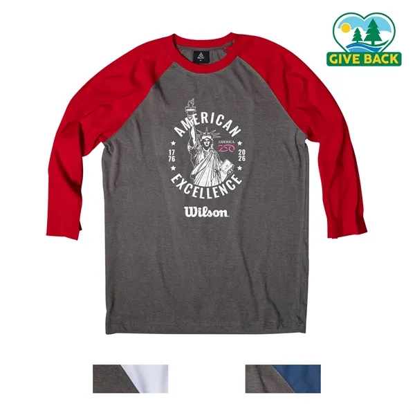 Item #L85095A-E America 250 ACE Raglan 3/4 Sleeve Tee