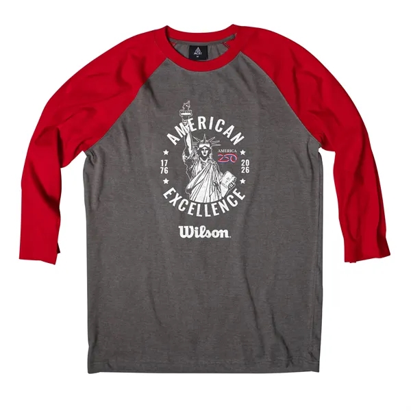 Item #L85095A-E America 250 ACE Raglan 3/4 Sleeve Tee