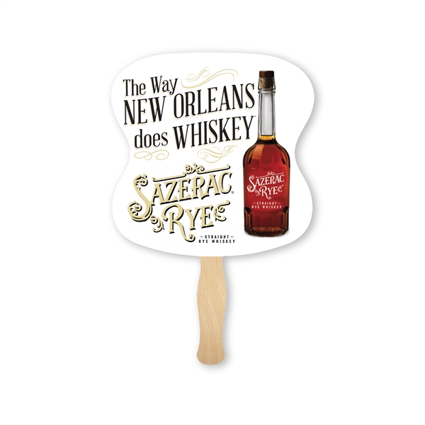 Full Color Hourglass shaped hand fan... from ASI 93520 Ventura Inc