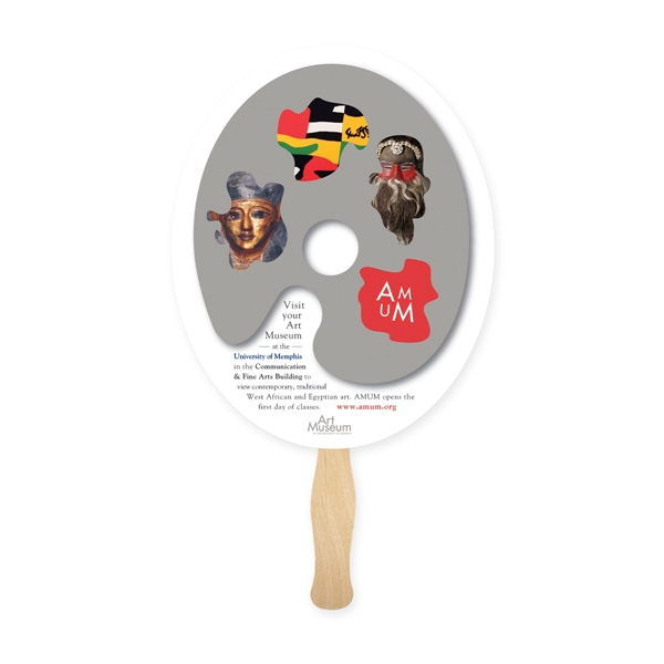 Full color, oval shaped hand fan.... from ASI 93520 Ventura Inc