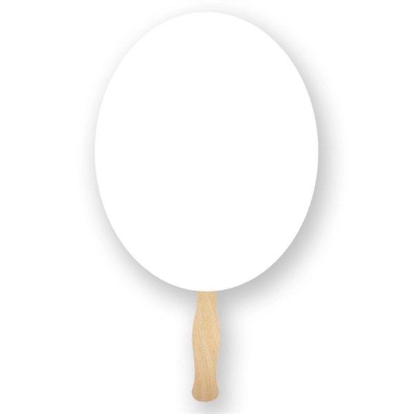 Full color, oval shaped hand fan.... from ASI 93520 Ventura Inc