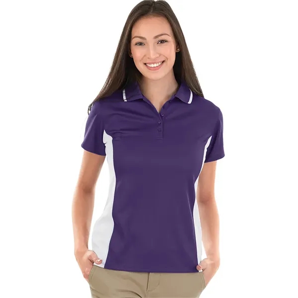 Women's color blocked 100% polyester pique knit wicking polo shirt with... from ASI 44620 Charles River Apparel