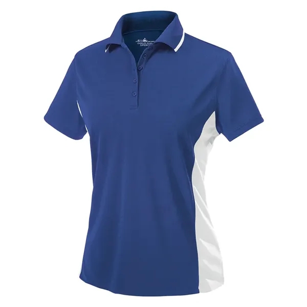 Women's color blocked 100% polyester pique knit wicking polo shirt with... from ASI 44620 Charles River Apparel