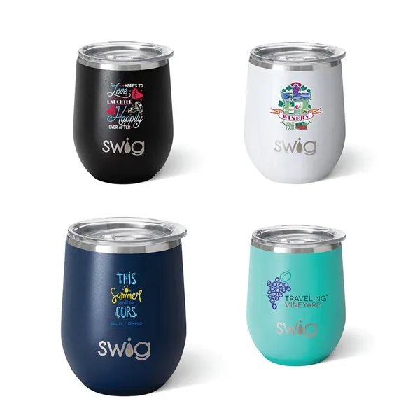 Swig® 12 oz. Matte Stemless Wine Cup, Full Color Digital... from ASI 30270 Aakron Line