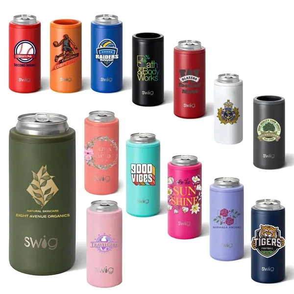 Swig® 12 oz. Skinny Matte Can Cooler, Full Color Digital... from ASI 30270 Aakron Line