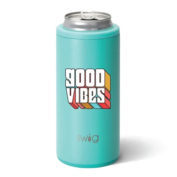 Swig® 12 oz. Skinny Matte Can Cooler, Full Color Digital... from ASI 30270 Aakron Line