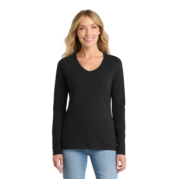 Port & Company Ladies Long Sleeve Fan Favorite V-Neck Tee.... from ASI 84863 SanMar
