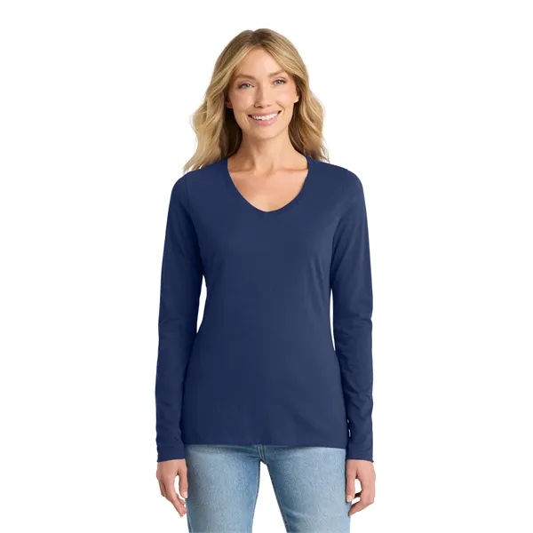 Port & Company Ladies Long Sleeve Fan Favorite V-Neck Tee.... from ASI 84863 SanMar