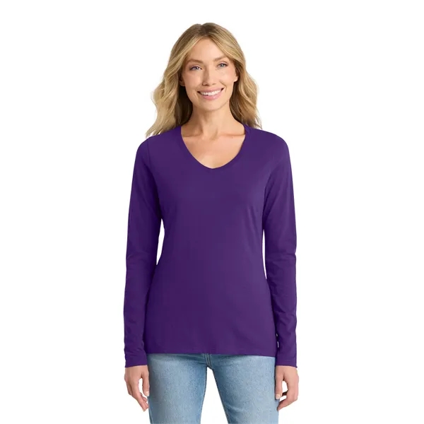 Port & Company Ladies Long Sleeve Fan Favorite V-Neck Tee.... from ASI 84863 SanMar