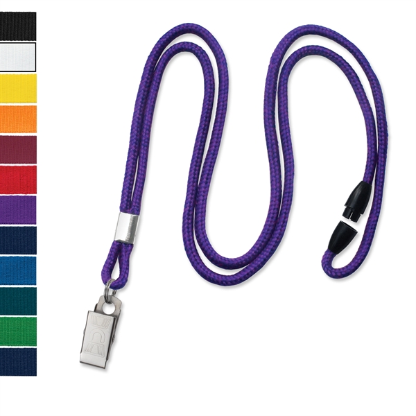 Available Same Day! These blank round braided polyester lanyards come with... from ASI 79898 Promovision