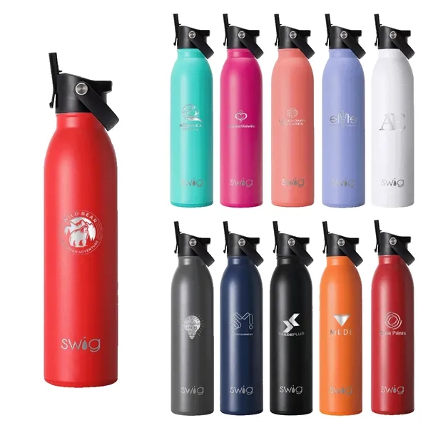 Swig® 20 oz. Matte Bottle with Flip and Sip Lid, Laser,... from ASI 30270 Aakron Line