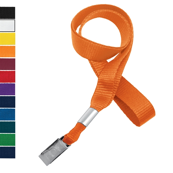 Available Same Day! These blank flat braided polyester lanyards come with... from ASI 79898 Promovision