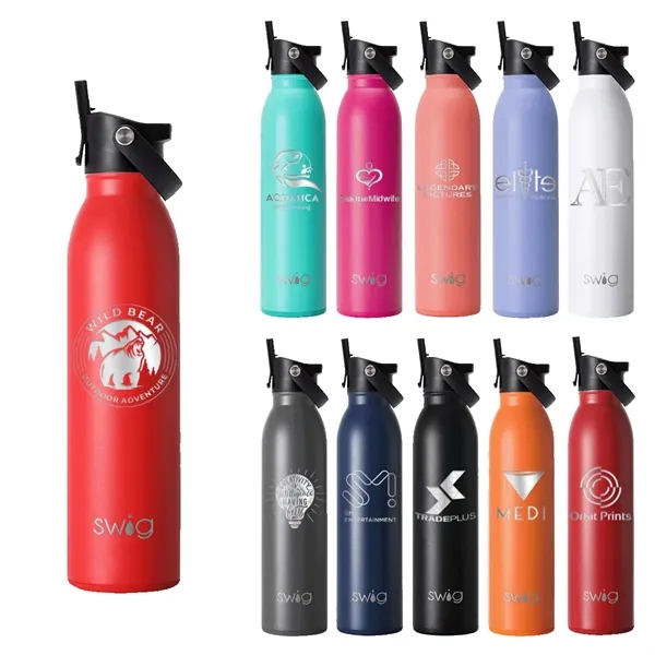 Swig® 20 oz. Matte Bottle with Flip and Sip Lid, Laser,... from ASI 30270 Aakron Line