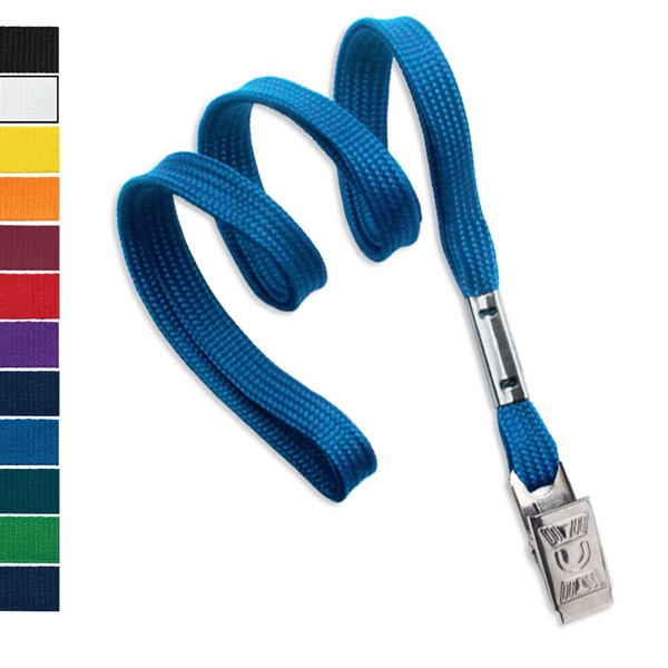 Available Same Day! These blank flat braided polyester lanyards come with... from ASI 79898 Promovision