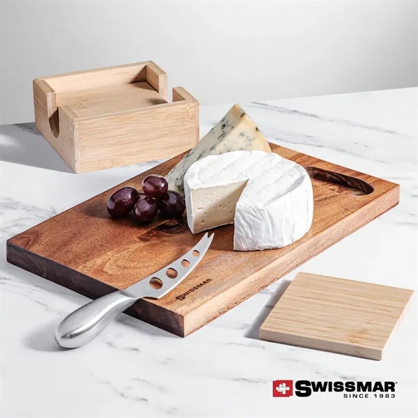 The Swissmar Acacia Board & Bamboo Coasters set creates an ambiance... from ASI 84592 St Regis Group