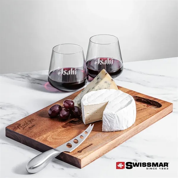 The Swissmar Acacia Board & 2 Stemless Wine Set brings together... from ASI 84592 St Regis Group