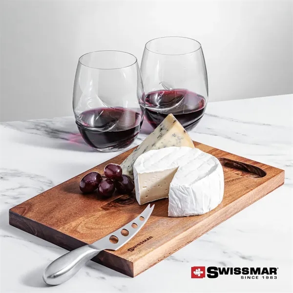 The Swissmar Acacia Board & 2 Stemless Wine Set brings together... from ASI 84592 St Regis Group