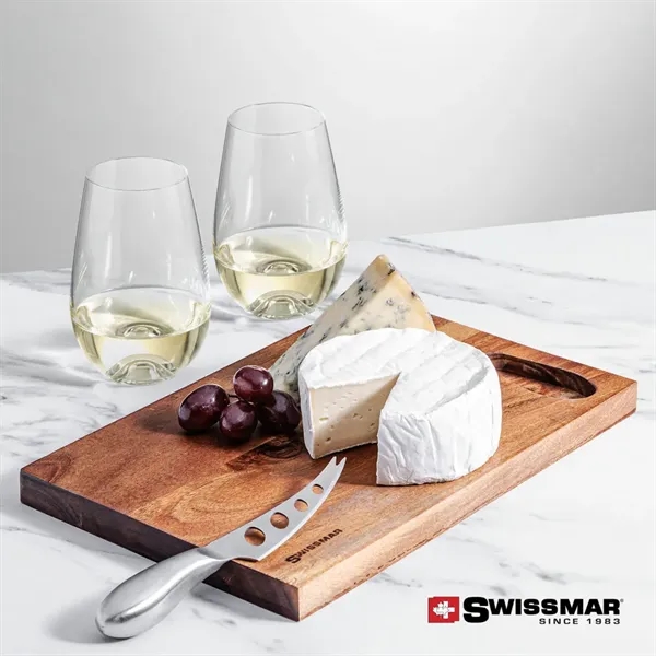 The Swissmar Acacia Board & 2 Stemless Wine Set brings together... from ASI 84592 St Regis Group