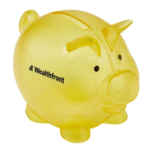 4" W X 2.75" H" plastic pig-shaped piggy bank... from ASI 63549 Jornik Manufacturing Corp